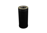 дымоход феррум утепленный нержавеющий (430/0,8мм)/зеркальный нержавеющий ф130/200 l=0,5м (черный)