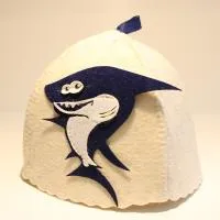 шапка банная с аппликацией "акуленок"