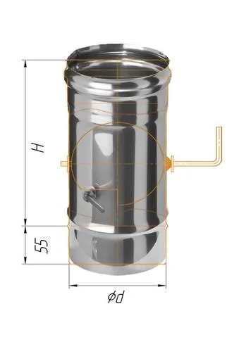 заслонка феррум (шибер поворотный) нержавеющая (430/0,5мм) ф135