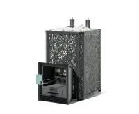 печь для бани изистим ялта 35 к модерн (2024) с ггу-40 в черном кожухе