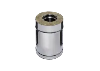 дымоход феррум утепленный нержавеющий (430/0,5мм)/зеркальный нержавеющий ф250/350 l=0,25м по воде