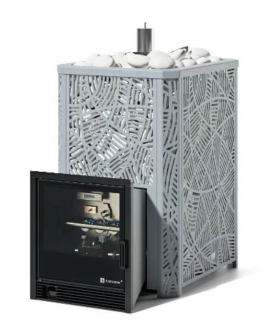 печь для бани изистим ялта 35 модерн (2024) с сабк-40 в черном кожухе