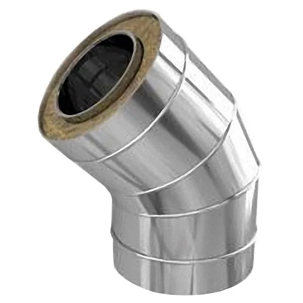 колено феррум утепленное угол 135° нержавеющее (430/0,5мм)/оцинкованное ф130/200 по воде