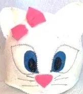 шапка для бани детская кошечка, белая, жар-банька