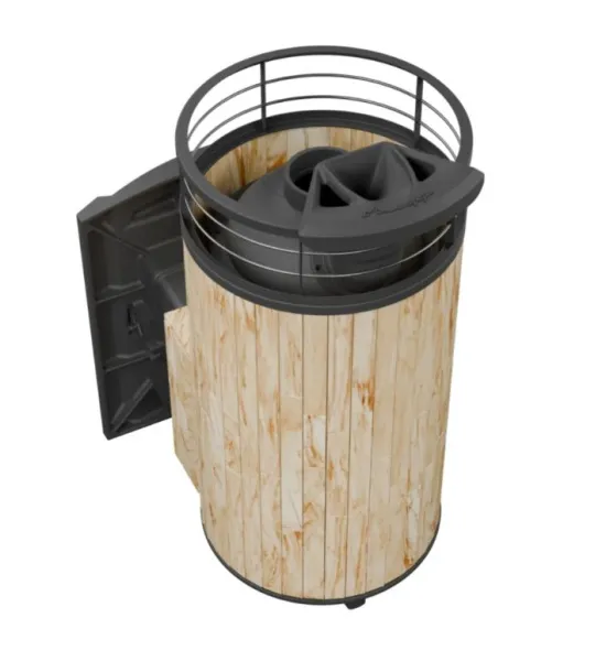 печь для бани прометалл атмосфера xl в ламелях окаменевшее дерево + сетка new с тоннелем