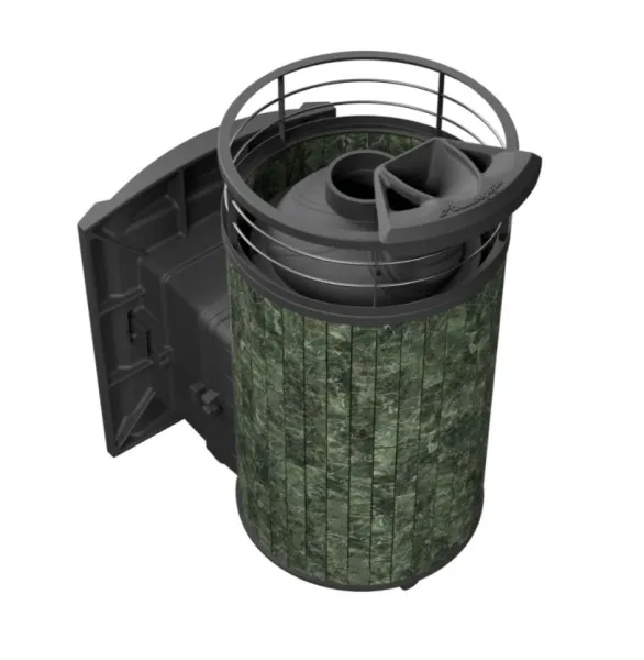 печь для бани прометалл атмосфера l в ламелях змеевик + сетка new